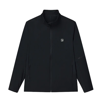FILA Athletics Black Solid Knit Track Jacket A11M132501F-BK