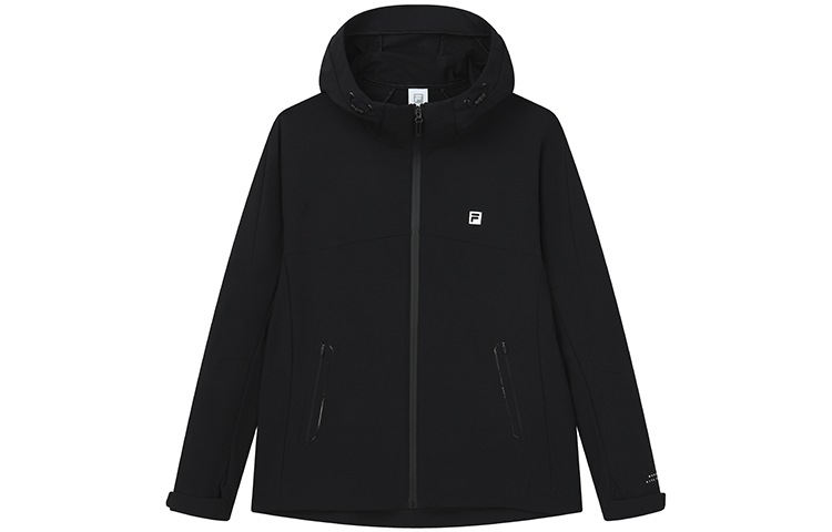 FILA Athletics Black Woven Hooded Jacket Outdoor Sports Casual Wear A11M211703FBK