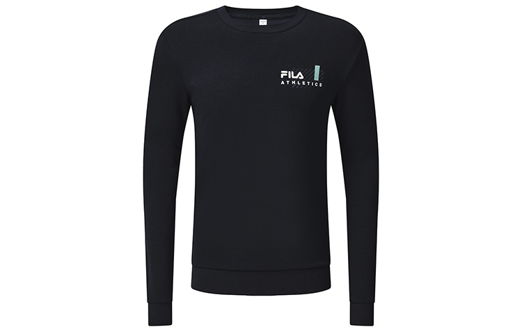 FILA Athletics Blue Knit Pullover Crewneck Sweatshirt with Logo Print A11M241220FNV