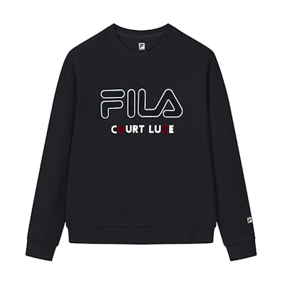 FILA Athletics Blue Logo Print Pullover Casual Sweatshirt A11M133221F-NV