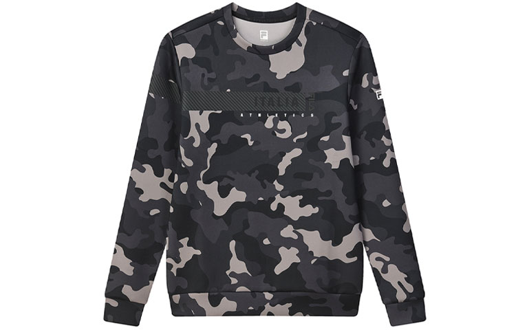 FILA Athletics Camo Print Pullover Crewneck Sweatshirt Dark Gray A11M131261F-PT