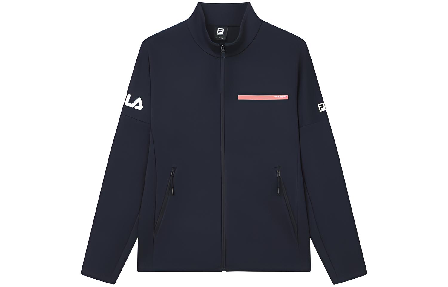 FILA Athletics Casual Knit Stand Collar Jacket Navy Blue A61M211502FNV