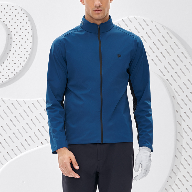 FILA Athletics Colorblock Logo Golf Outdoor Windbreaker Jacket Men Poseidon Blue A11M235705F-DB 圖 5