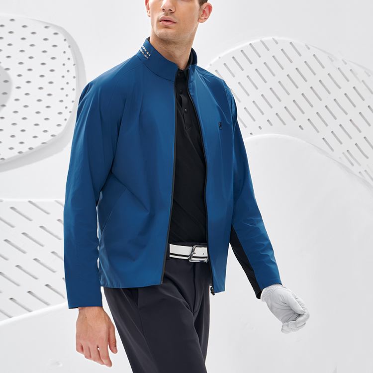 FILA Athletics Colorblock Logo Golf Outdoor Windbreaker Jacket Men Poseidon Blue A11M235705F-DB 圖 7