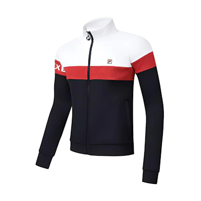 FILA Athletics Colorblock Long-Sleeve Zip Jacket in Jade White A11M013505F-WT