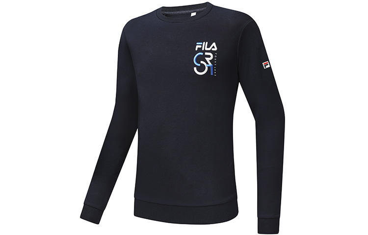 FILA Athletics Embroidered Logo Basic Tennis Pullover Sweatshirt Navy A11M313207F-NV
