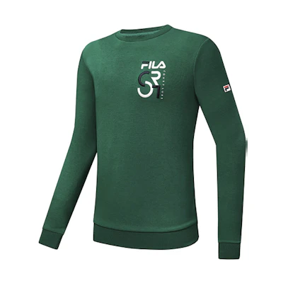 FILA Athletics Embroidered Logo Knit Pullover Sweatshirt - Green A11M313207F-GN