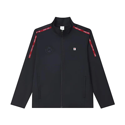 FILA Athletics Embroidered Logo Slim Fit Knit Zip Jacket Navy Blue Mens A11M133503F-NV