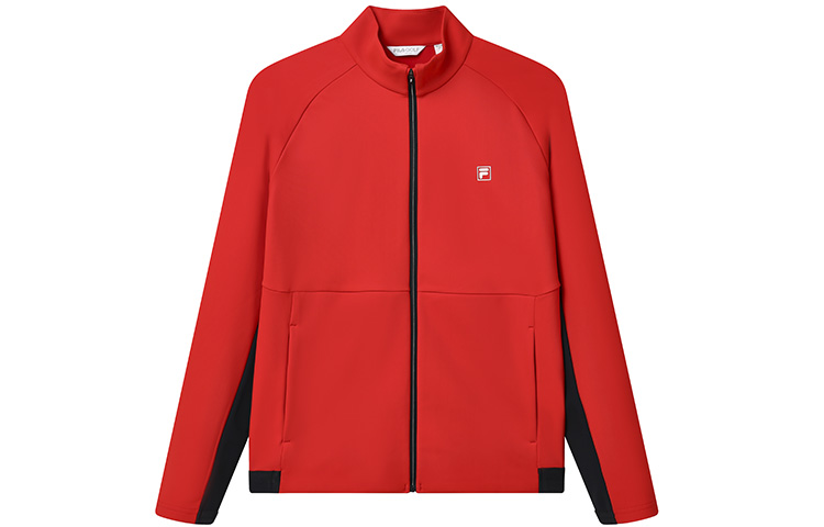 FILA Athletics Golf Knit Jacket with Logo in Tomato Red A11M215511F-RD