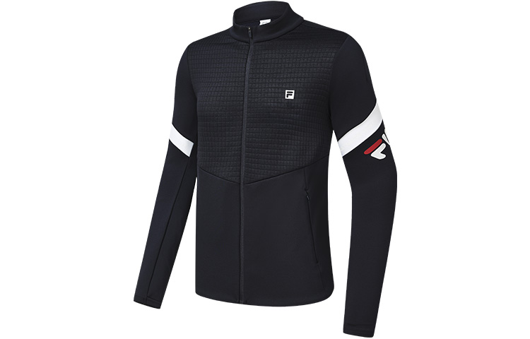 FILA Athletics Knit Fleece Casual Long Sleeve Jacket Dark Blue A11M243505F-NV