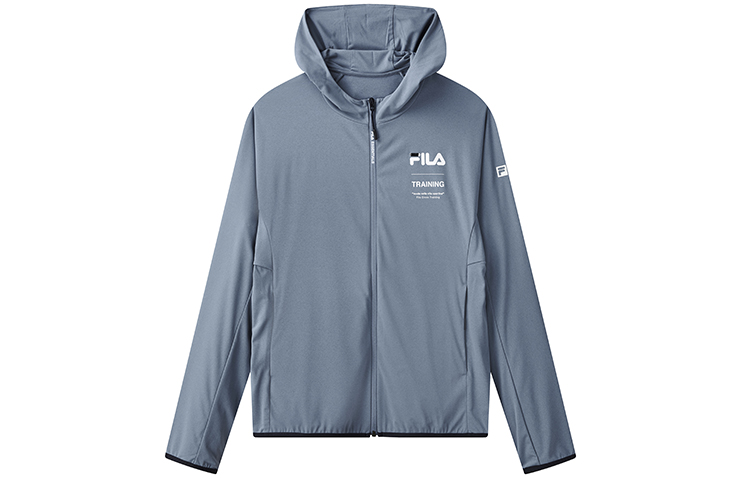 FILA Athletics Knit Hoodie Jacket in Iron Blue A11M121502F-DB