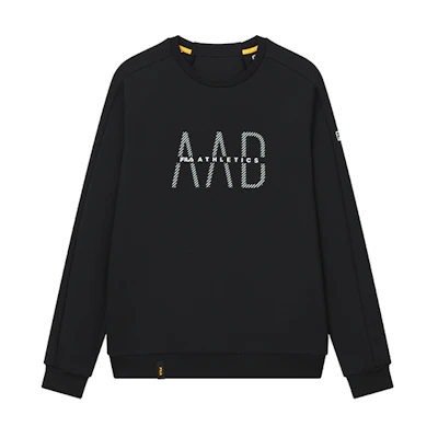 FILA Athletics Letter Print Crewneck Sweatshirt Black A11M141231F-BK