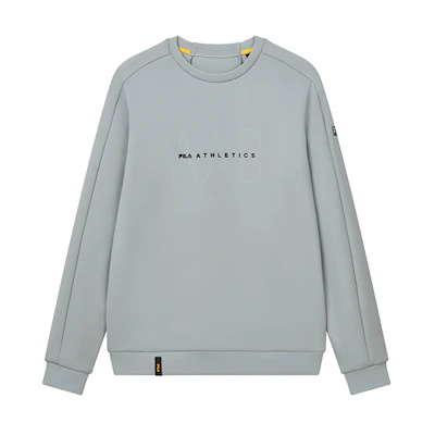 FILA Athletics Letter Print Crewneck Sweatshirt Mountain Shadow Gray A11M141231F-GY