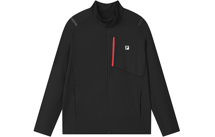 FILA Athletics Logo Black Knitted Track Jacket for Men A11M131503F-BK