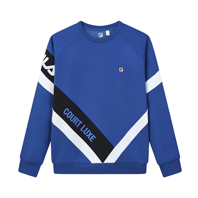 FILA Athletics Logo Colorblock Crewneck Sweatshirt Men’s Blue A11M143203F-BU