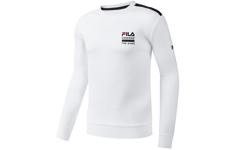 FILA Athletics Logo Crewneck Long Sleeve Sweatshirt White - Casualwear A11M011237GWT