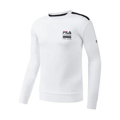FILA Athletics Logo Crewneck Long Sleeve Sweatshirt White - Casualwear A11M011237GWT