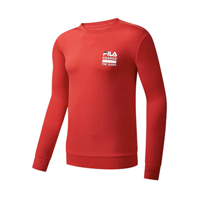 FILA Athletics Logo Crewneck Pullover Sweatshirt Red - A11M011237FRD