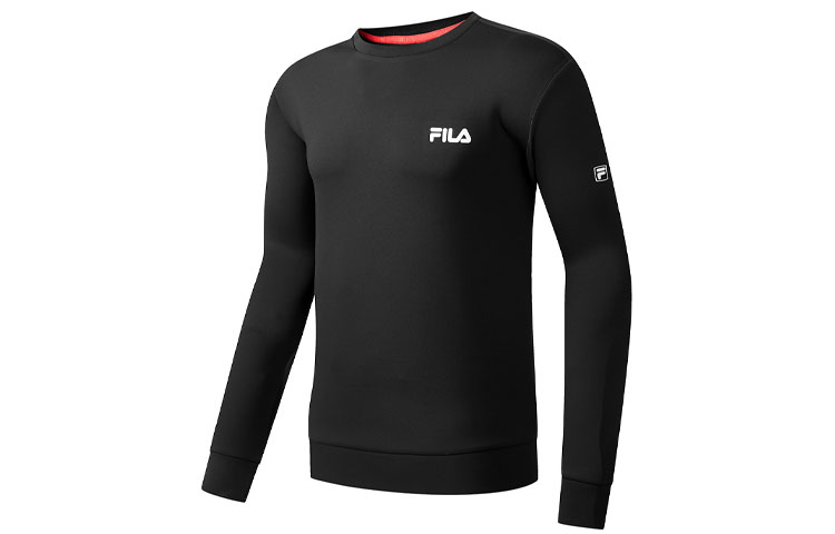 FILA Athletics Logo Crewneck Sports Long Sleeve Sweatshirt Men’s Black A11M011237GBK