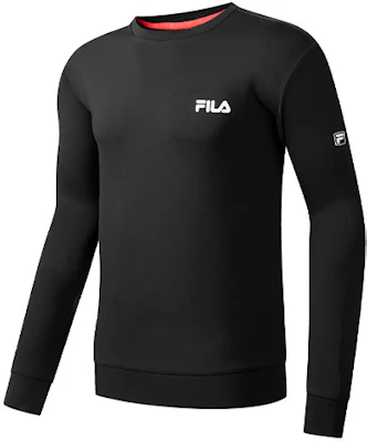 FILA运动长袖男士黑色标志款圆领卫衣 A11M011237GBK Buy FILA运动长袖男士黑色标志款圆领卫衣 A11M011237GBK