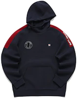 FILA Athletics Logo Embroidered Color-Block Pullover Sweatshirt Blue Men A11M143213F-NV FILA Athletics Logo Embroidered Color-Block Pullover Sweatshirt Blue Men A11M143213F-NV