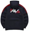 Lookbook FILA 男款刺繡標誌拼色運動長袖上衣 藍色 A11M143213F-NV
