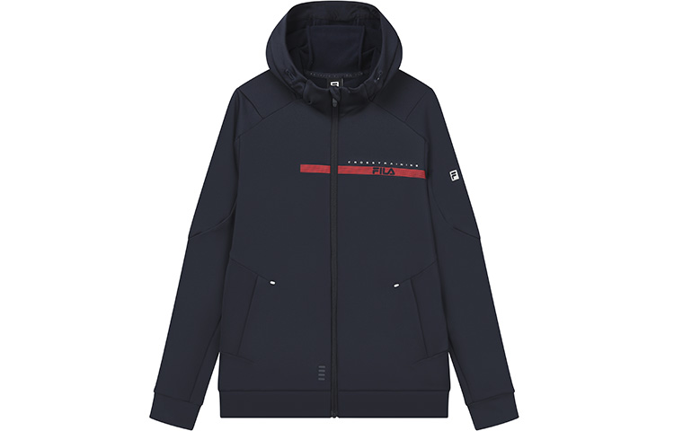 FILA Athletics Logo Fleece Lined Breathable Running Hoodie Jacket - RD Blue A11M211502F-NV 圖 2