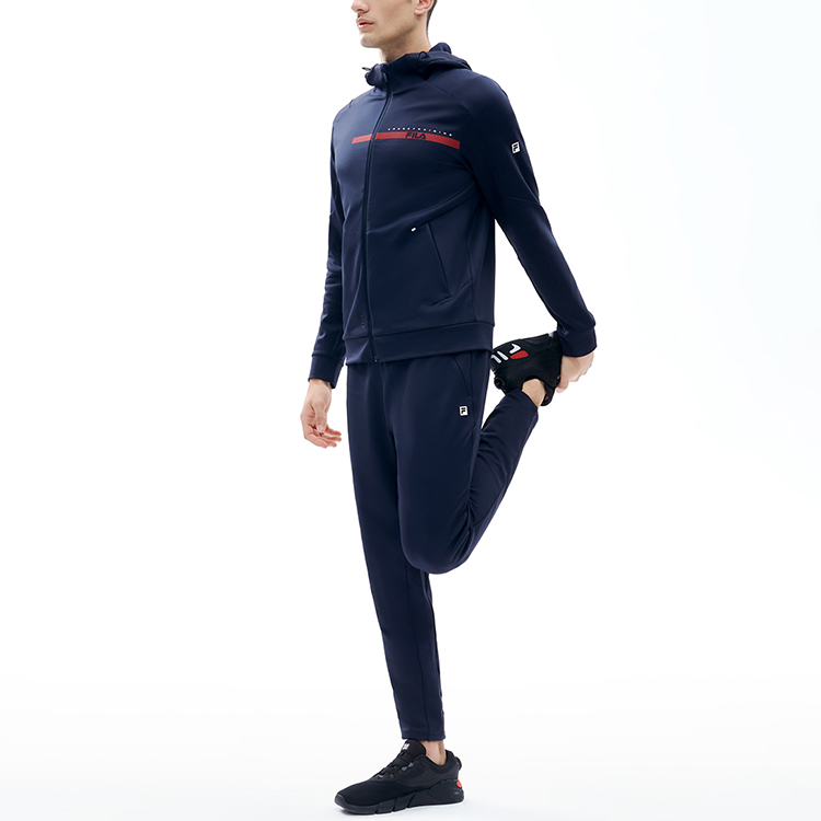 FILA Athletics Logo Fleece Lined Breathable Running Hoodie Jacket - RD Blue A11M211502F-NV 圖 7