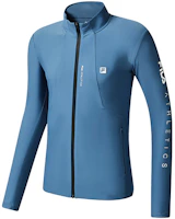 FILA Athletics Logo Knit Long-Sleeve Running Jacket Gray Cobalt Blue A11M231501F-BU FILA Athletics Logo Knit Long-Sleeve Running Jacket Gray Cobalt Blue A11M231501F-BU