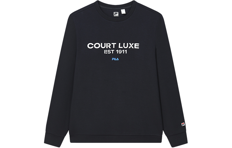 FILA Athletics Logo Knit Pullover Sweatshirt Royal Blue Casual Wear A11M213210F-NV