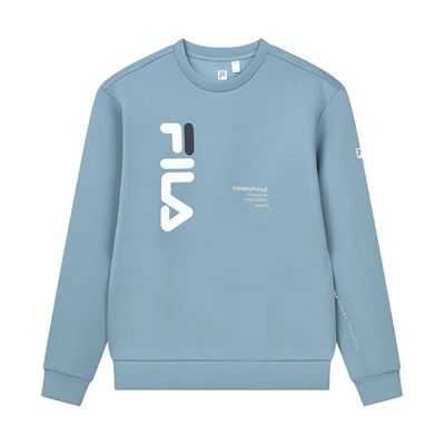 FILA Athletics Logo Knit Pullover Sweatshirt Smoke Shadow Blue A11M211205FBU