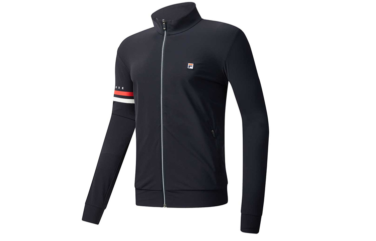 FILA Athletics Logo Knit Track Jacket Navy Blue Casual Fit A11M023502F-NV