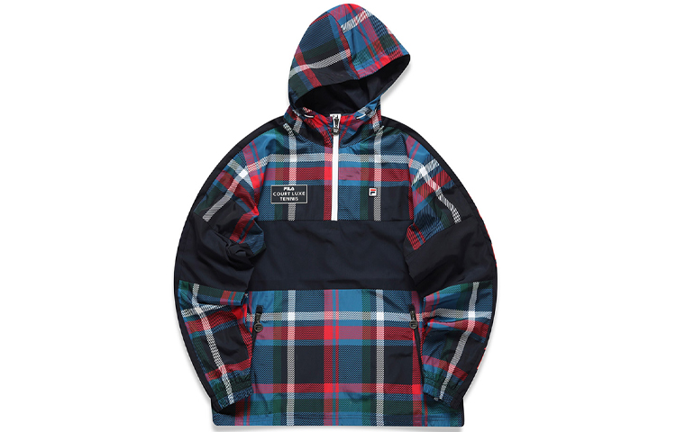 FILA Athletics Logo Plaid Hooded Jacket Jade White A11M113706F-PT