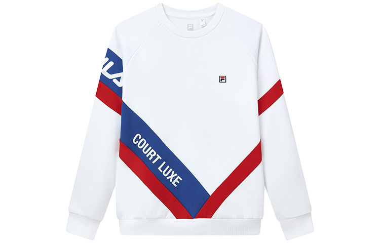FILA Athletics Logo Print Pullover Sweatshirt Jade White - A11M143203F-WT