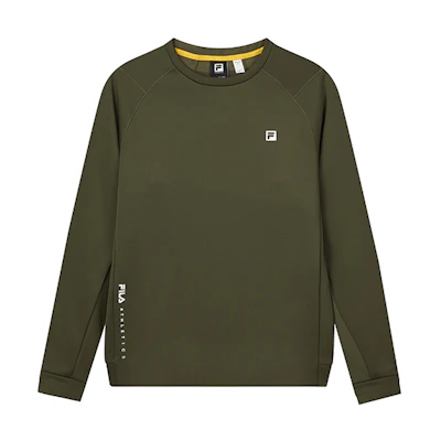 FILA Athletics Olive Green Fleece Pullover Winter Sweatshirt A11M141219F-KK