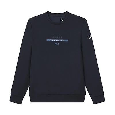 FILA Athletics Printed Crewneck Pullover Sweatshirt Navy Blue A11M141207F-NV