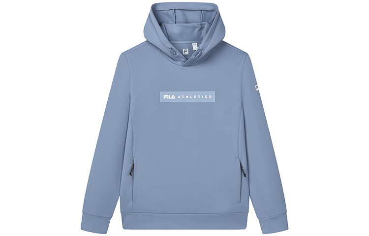 FILA Athletics Printed Knit Hoodie in Gray Stone Blue A11M211208FBU