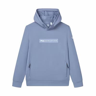 FILA Athletics Printed Knit Hoodie in Gray Stone Blue A11M211208FBU
