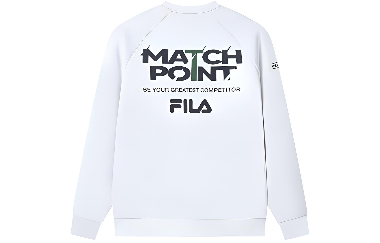 FILA Athletics Printed Knit Pullover Sweatshirt Jade White A11M213202F-WT