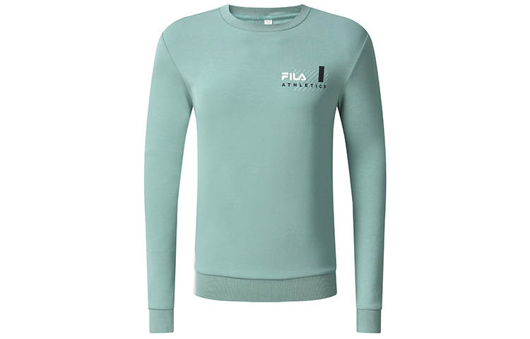 FILA Athletics Pullover Knit Sweatshirt with Logo Print - Mineral Blue A11M241220FDB