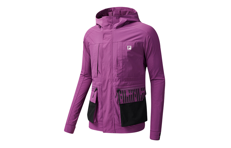 FILA Athletics Purple Zip-Up Utility Woven Jacket A11M031712F-PU
