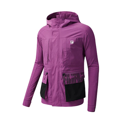 FILA Athletics Purple Zip-Up Utility Woven Jacket A11M031712F-PU
