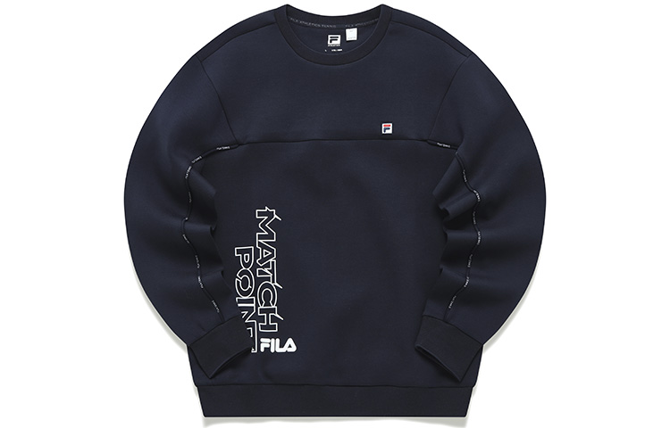 FILA Athletics RD Blue Printed Knit Pullover Sweatshirt A11M213201F-NV
