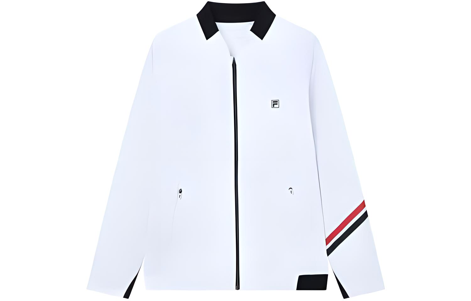 FILA Athletics Retro Golf Knit Striped Jacket White Jade - Long Sleeve A11M225507FWT