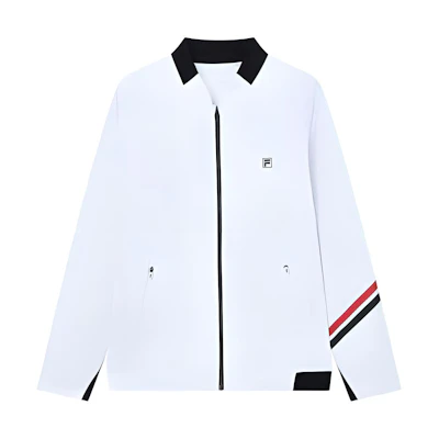FILA Athletics Retro Golf Knit Striped Jacket White Jade - Long Sleeve A11M225507FWT