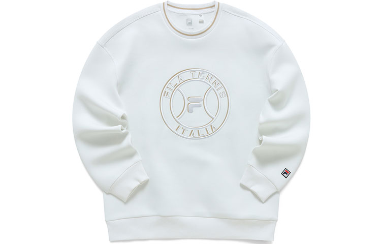 FILA Athletics Retro Logo Patchwork Pullover Sweatshirt White - A11M143215F-WT