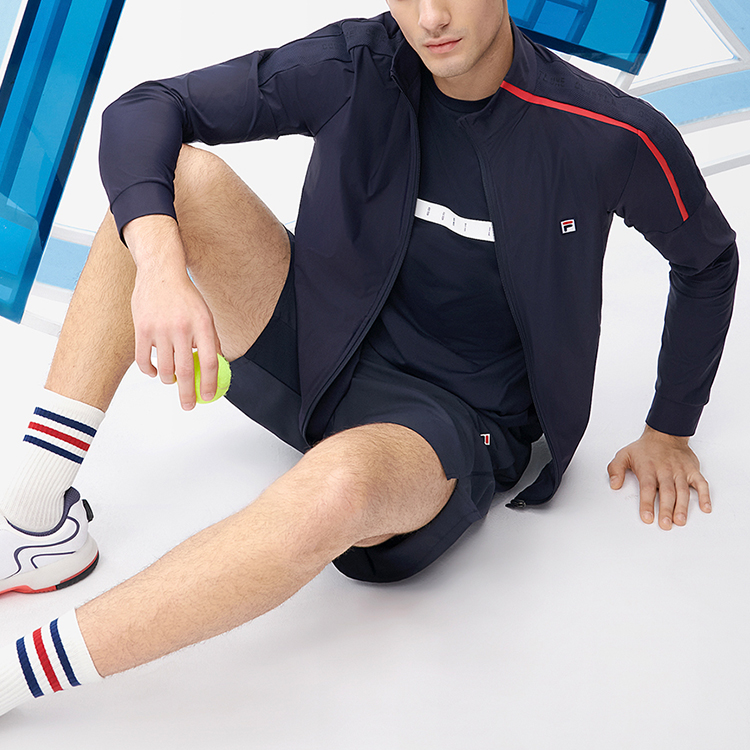 FILA Athletics Royal Blue Tennis Knit Jacket with Solid Logo Design A11M223501F-NV 圖 4