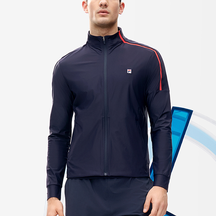 FILA Athletics Royal Blue Tennis Knit Jacket with Solid Logo Design A11M223501F-NV 圖 5