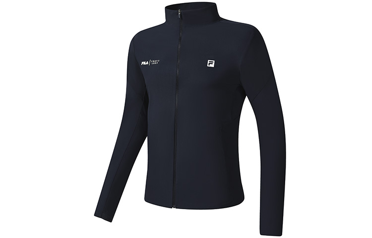 FILA Athletics Royal Blue Tennis Knit Logo Jacket with Stand Collar A11M233502F-NV