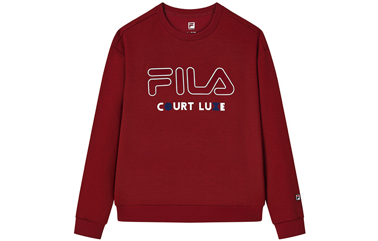 FILA Athletics Rust Red Pullover Sweatshirt for Men with Letter Print A11M133221F-RD